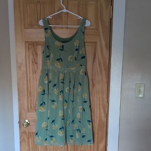 Modcloth Green Floral Dress